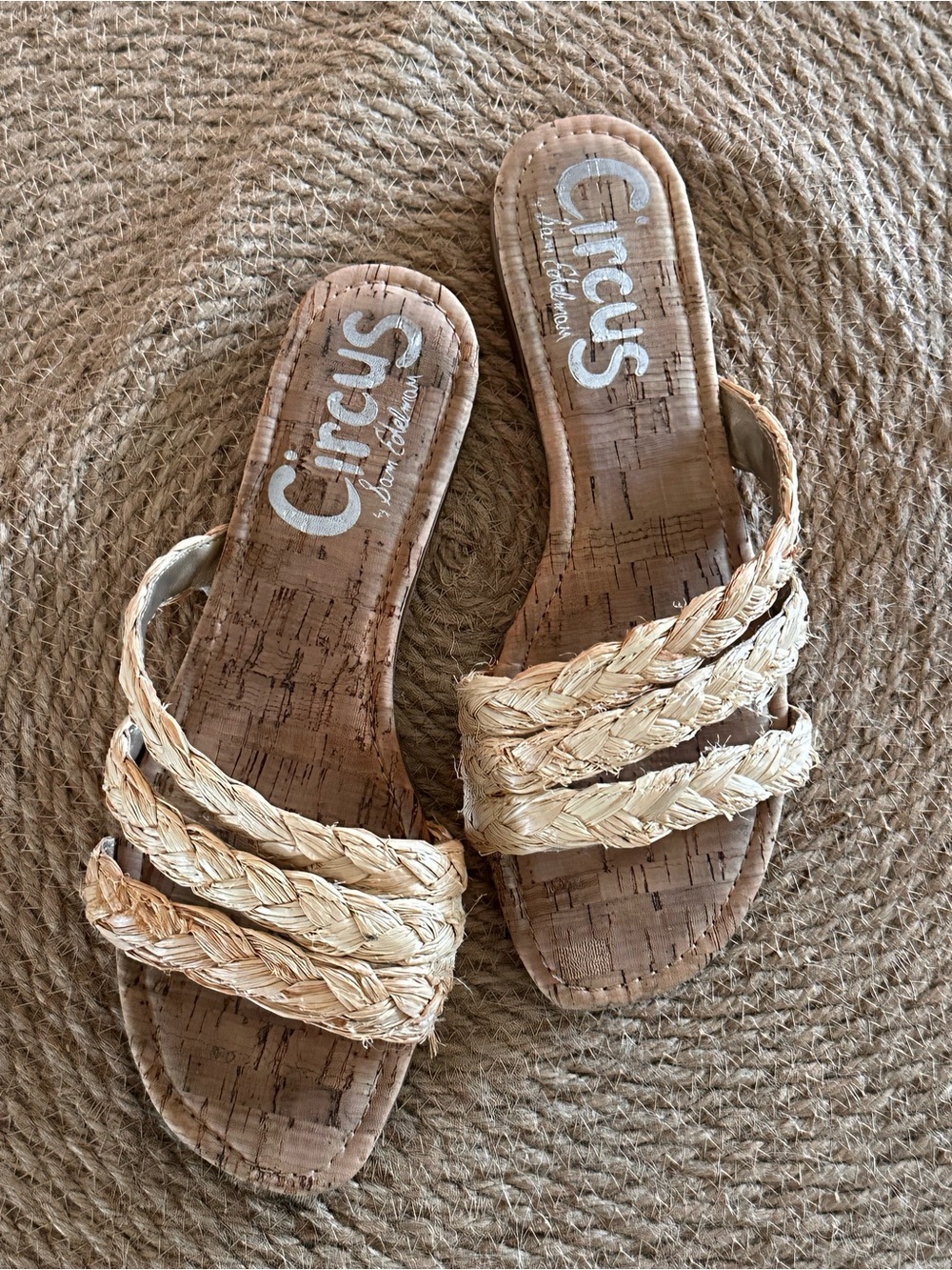 Circus by Sam Edelman Braided Natural-Tone Slide Sandals